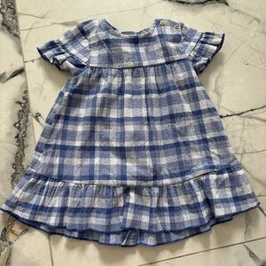 Zara Blue and White Checkered Skirt